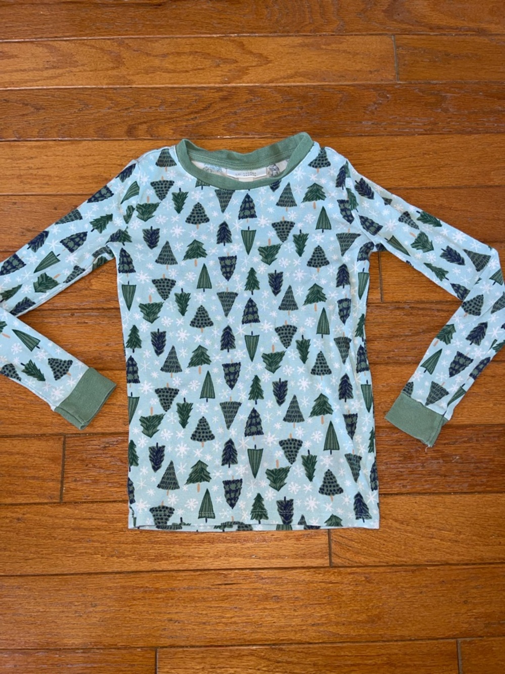 LC Lauren Conrad Light Blue Long Sleeve Tee with Green Tree Print